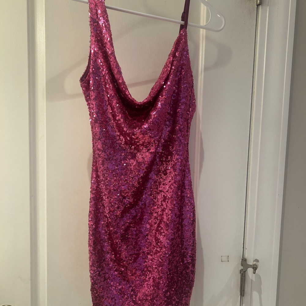 Hello Molly Pink Sequin Bodycon Mini Dress - Picture 3 of 5